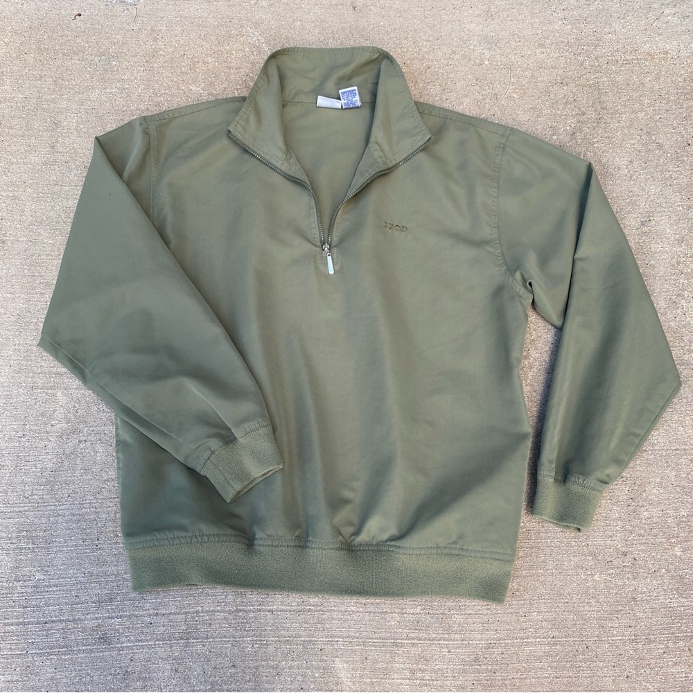 Izod Olive Green Half-Zip Golf Pullover Women’s Small